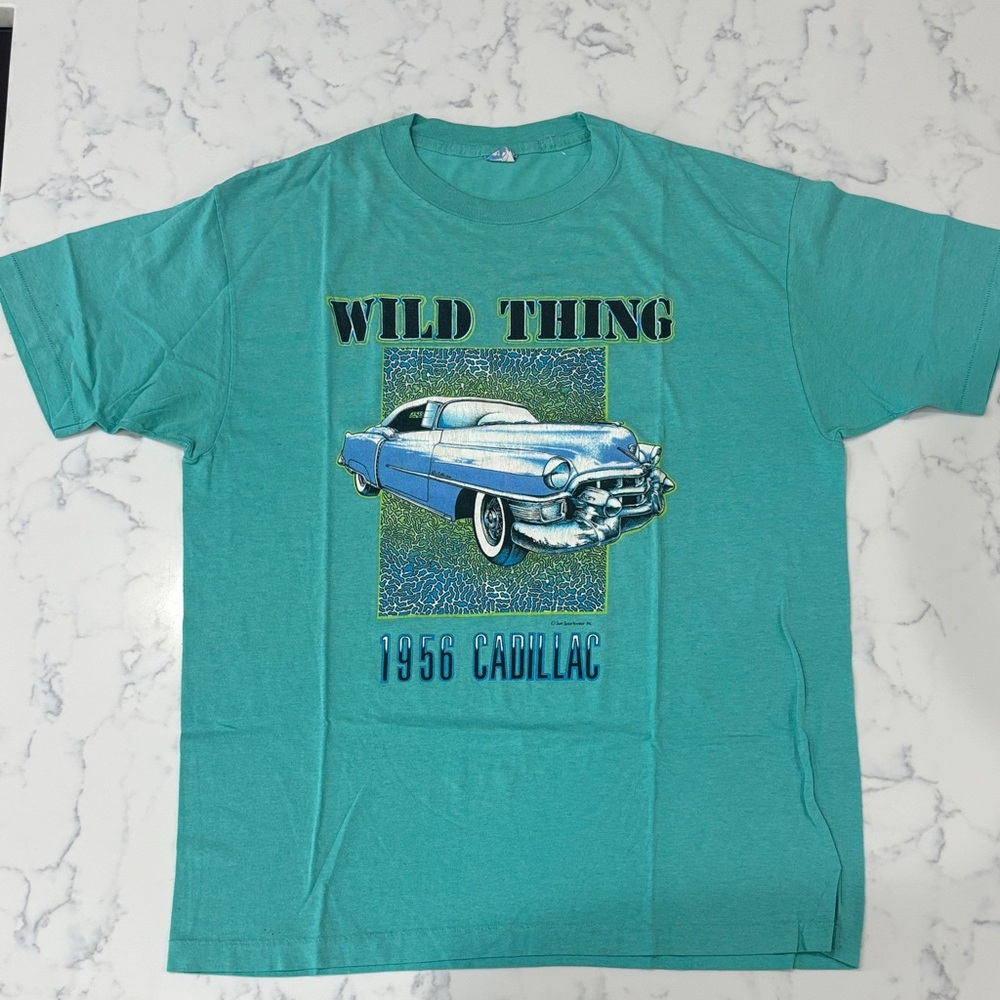 Wild Thing Graphic Tee - Teal Vintage Single Stitch 80s